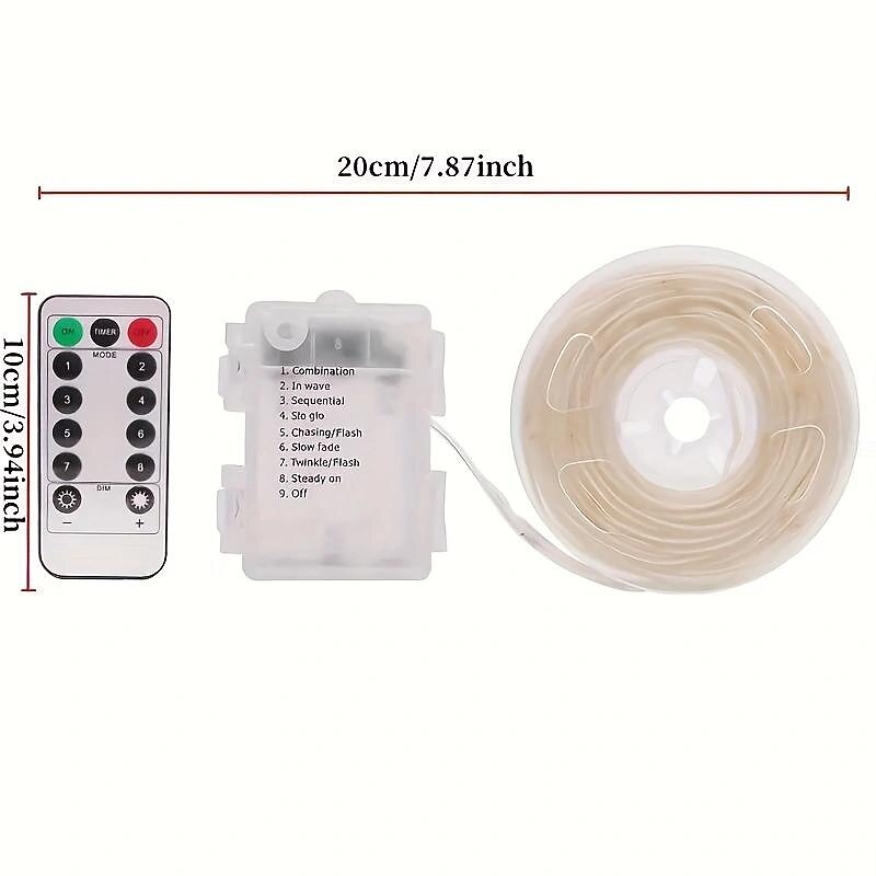 1 Pack Timing Function String Light, Adjustable Brightness Light String, Tube Sleeve Light, Indoor and Outdoor Decorative Lights, Holiday Christmas Decorative Lights, Waterproof 3AA4