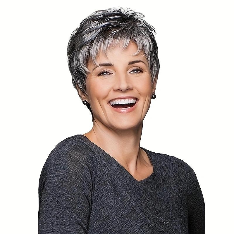 Short Straight Pixie Cut Synthetic Wig Beginners Friendly Elegant Natural Looking For Daily Use