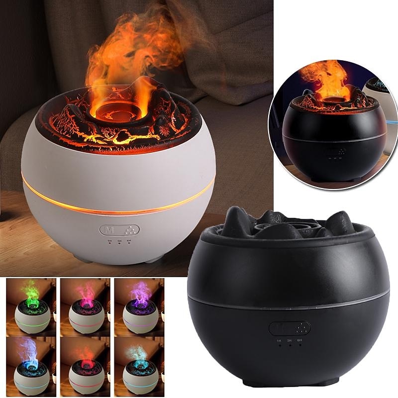 1 PCS Essential Oil Diffusers Large Room 360ml Flame Aromatherapy Diffuser for Home Bedroom for Run 24 Hours and Auto Off Big Humidifier Ultrasonic 7 Colors LED Night Light2