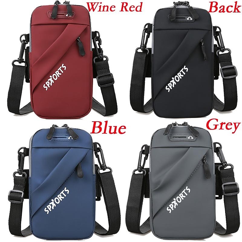 2023 New Multi Functional 3 IN 1 Outdoor Sports Fitness Running Mountaineering Mobile Phone Bag Travel Small Bag Cross Body Waist Hanging Arm Bag Single Shoulder Bag2