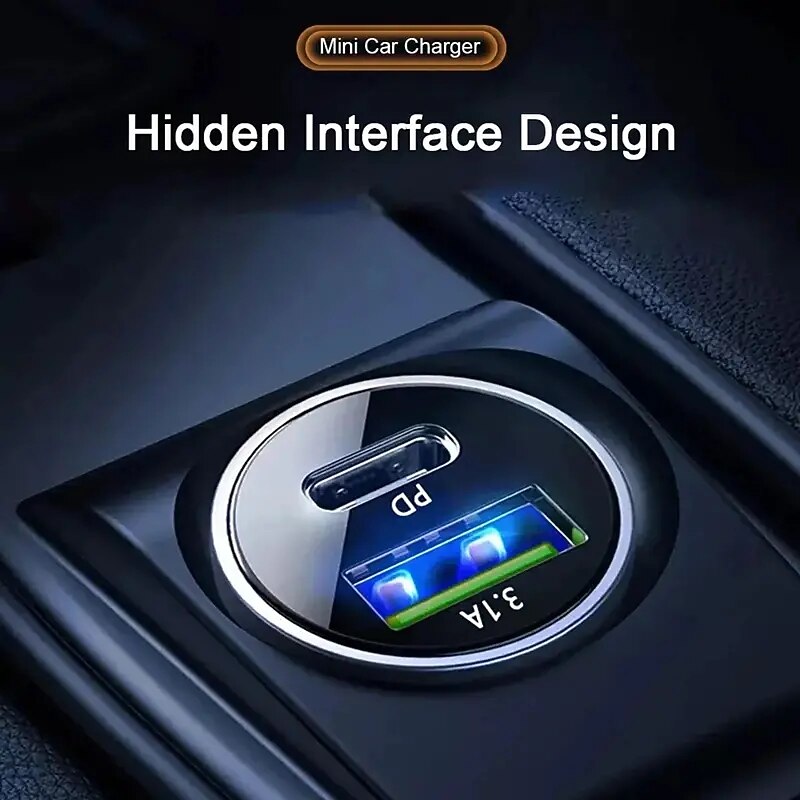 Fast Car Chargers USB PD Type C QC 3.0 Outlet Adapter Fast Charging For 12V 24V Car Truck Boat RV Motorcycle 12V/24V3