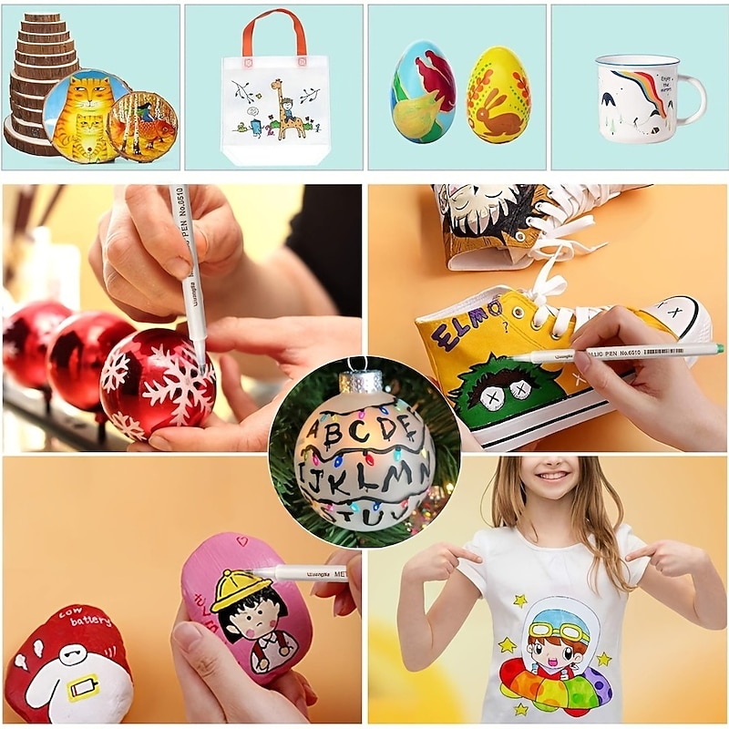 10/20 Colours Metallic Marker Pens For Glass Paint Rock Painting Stone DIY Card Making Plastic Pottery Wood Metal SurfacePerfect For Easter Decoration3