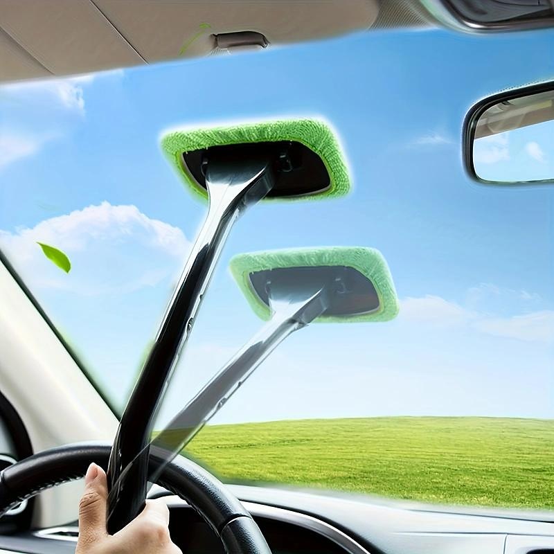 1pc, Long Handle Car Window Windshield Cleaner Brush Kit - Easy To Use Wipe Tool For Cleaning And Protecting Your Windshield - Car Window Brush.