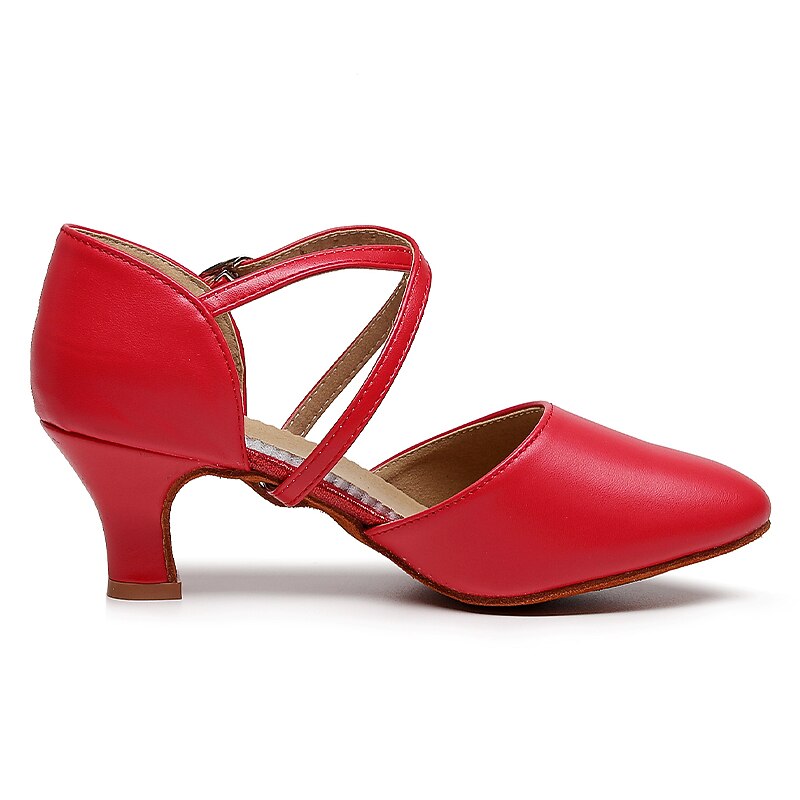 Women's Modern Shoes Party Evening Prom Practice Comfort Shoes Heel Solid Color High Heel Round Toe Buckle Adults' Dark Red Black Almond3