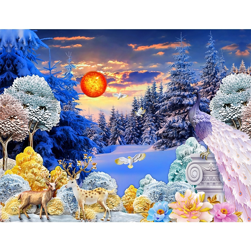 Creative 1000 Pieces Of Flat White Card Paper Thickened Puzzle Circular Moon Love Sea Puzzle Toy For Adults4