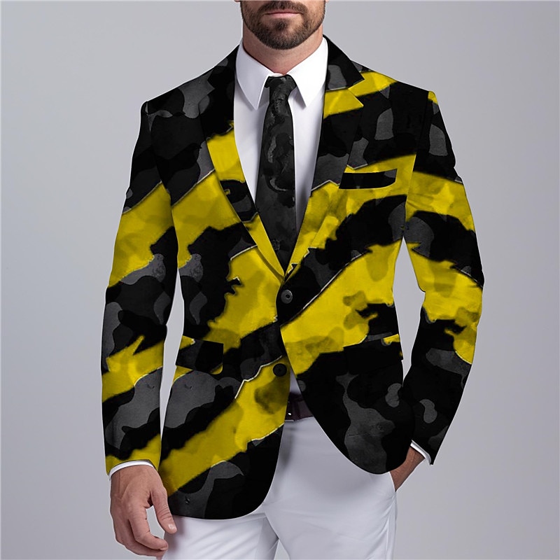 Men's Graffiti Long Sleeve Turndown Business Work Wear to work Going out Buttons Print Multi Pocket3