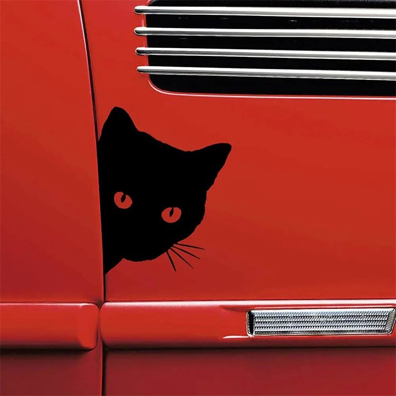 2pcs Car Black Cat Peeking Sticker Funny Vinyl Decal Car Styling Decoration Accessories Auto Exterior Decor For Car4