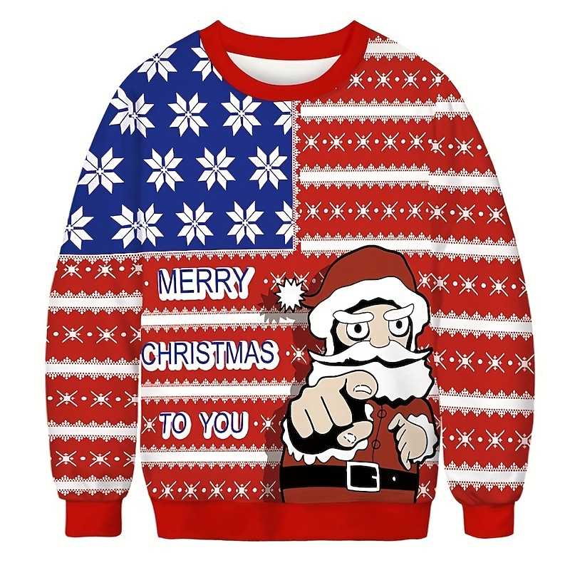 Santa Claus Goddess Pullover Funny Christmas Sweatshirt 3D Print For Couple's Men's Women's Adults' Christmas Carnival Masquerade 3D Print Party Christmas4