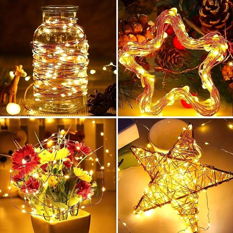 1 Pc 1M-10Led String Lights - Battery Operated Waterproof Starry Firefly Lights - Perfect for Home Decor & Weddings!3
