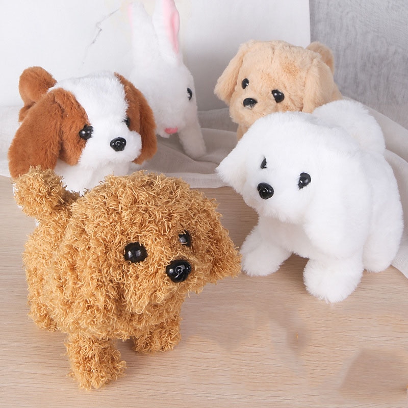 Interactive Plush Puppy Toy–Electric Simulation Animal Plush Pet Dog Little White Rabbit Bouncing And Making Sounds Cute Pet Teddy Dog Husky Wagging Its Tail2