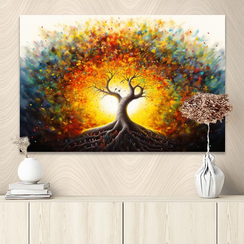 Plants Wall Art Canvas tree of Life Prints and Posters Plants Pictures Decorative Fabric Painting For Living Room Pictures No Frame