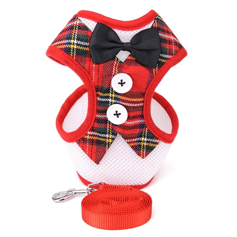 Pet Products Fashion Pet Chest Back Evening Dress Traction Rope Bow Tank Top4