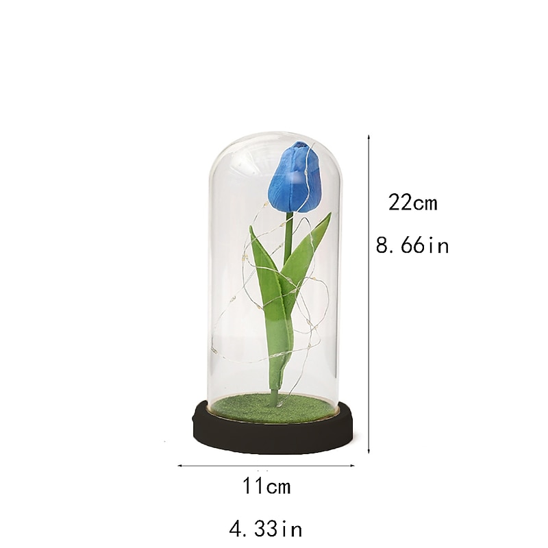 Tulip Flower Gifts for Women,Mothers Day Flowers Gifts for Mom Wife from Daughter Son Husband,Birthday Gifts for Women Best Friend Her Girlfriend,Glass Tulip Grandma Mom Gifts for Mothers Day2