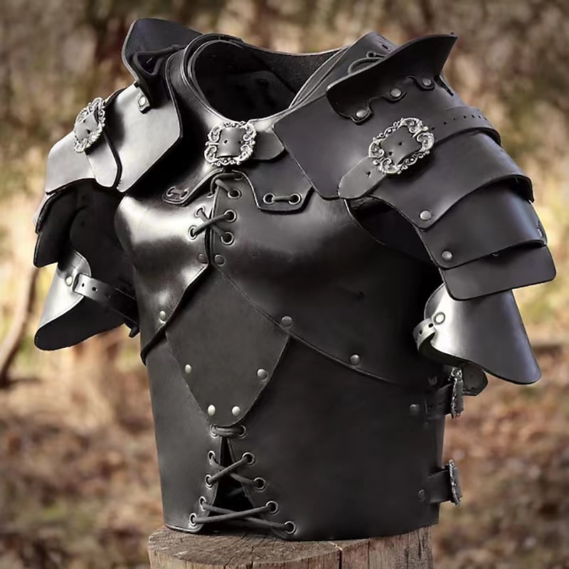 Retro Vintage Medieval Renaissance Armor Shoulder Armor Chest Guard Warrior Knight Ritter Viking Fancy Dress Unisex Viking Halloween Carnival Performance LARP Ren Faire Adults' Shoulder Armor