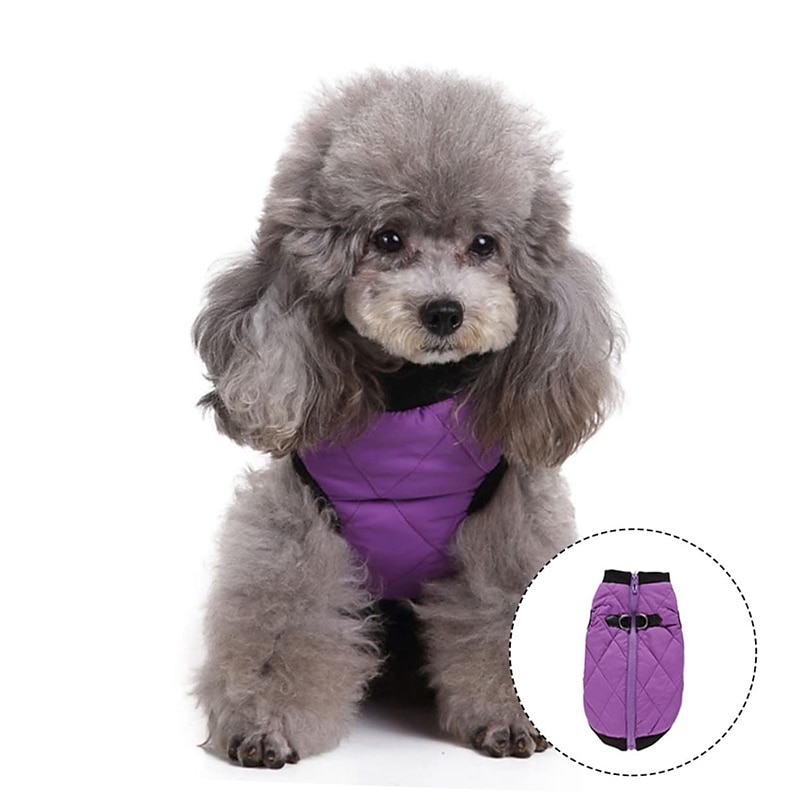 Dog Cat Coat Jacket Stylish Casual Winter Warm Breathable Soft Washable Comfortable Outdoor Casual Daily Dog Clothing for Bichon Frise Pomeranian Baby Pet Papillon Small