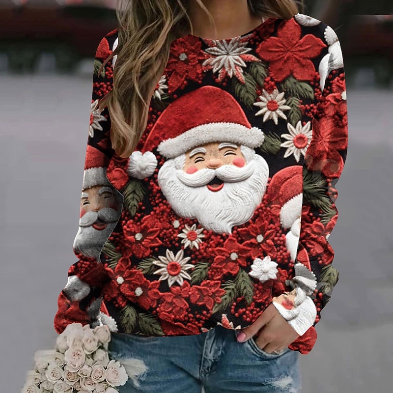 Christmas Santa Claus Reindeer Hoodie Cartoon Manga Anime 3D Print 3D Graphic For Couple's Men's Women's Adults' Christmas Carnival 3D Print