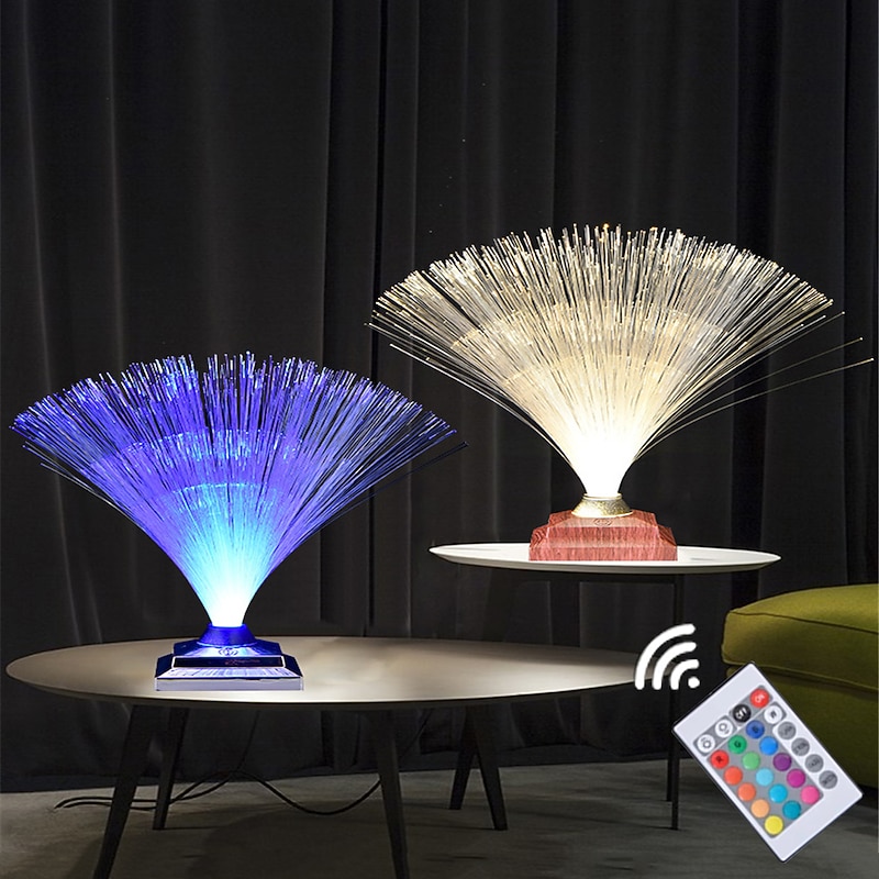 Colorful Fiber Optic Light LED Creative Touch Flash Bedroom Full of Stars Fiber Flower Atmosphere Desk Lamp USB 1PC2