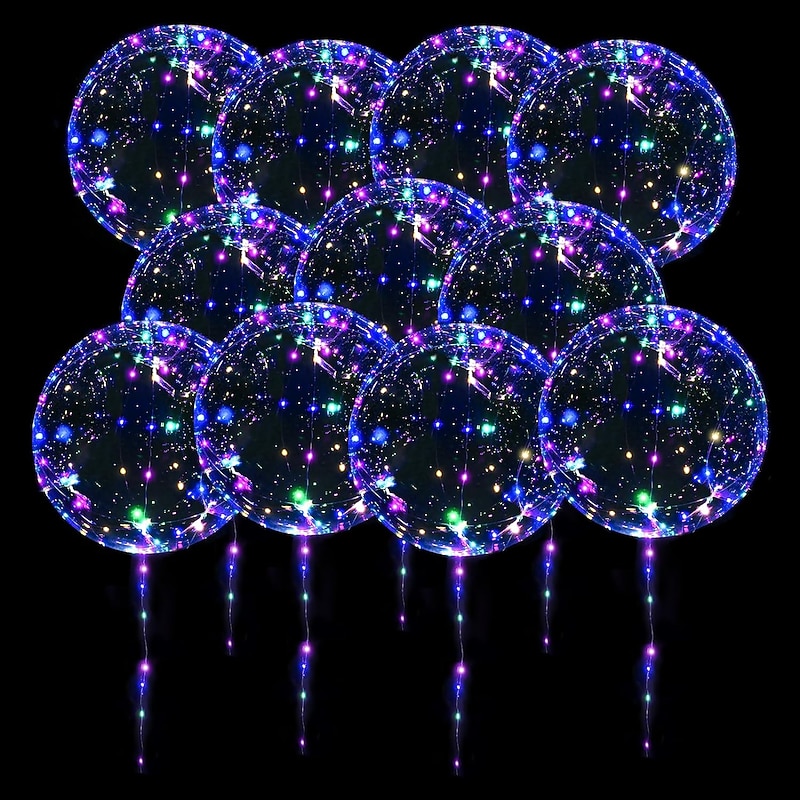 Elegant Wedding Reception Party LED Balloon Luminous Party Wedding Supplies Dorm Party Decoration Transparent Bubble Decoration Birthday Wedding LED Balloons String Lights Christmas Gift2