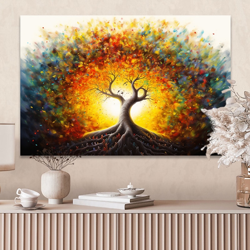 Plants Wall Art Canvas tree of Life Prints and Posters Plants Pictures Decorative Fabric Painting For Living Room Pictures No Frame2