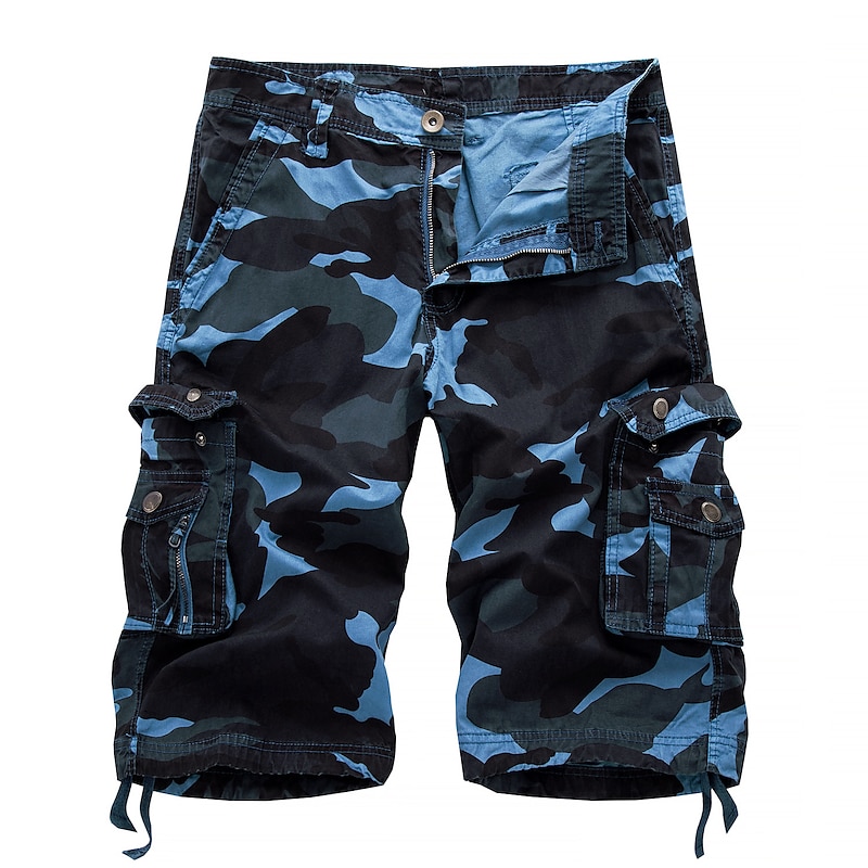 Men's Cargo Shorts Hiking Shorts Pocket Multi Pocket Camouflage Comfort Outdoor Short Casual Sports Cargo Shorts Chino Camouflage Red Yellow camouflage Inelastic