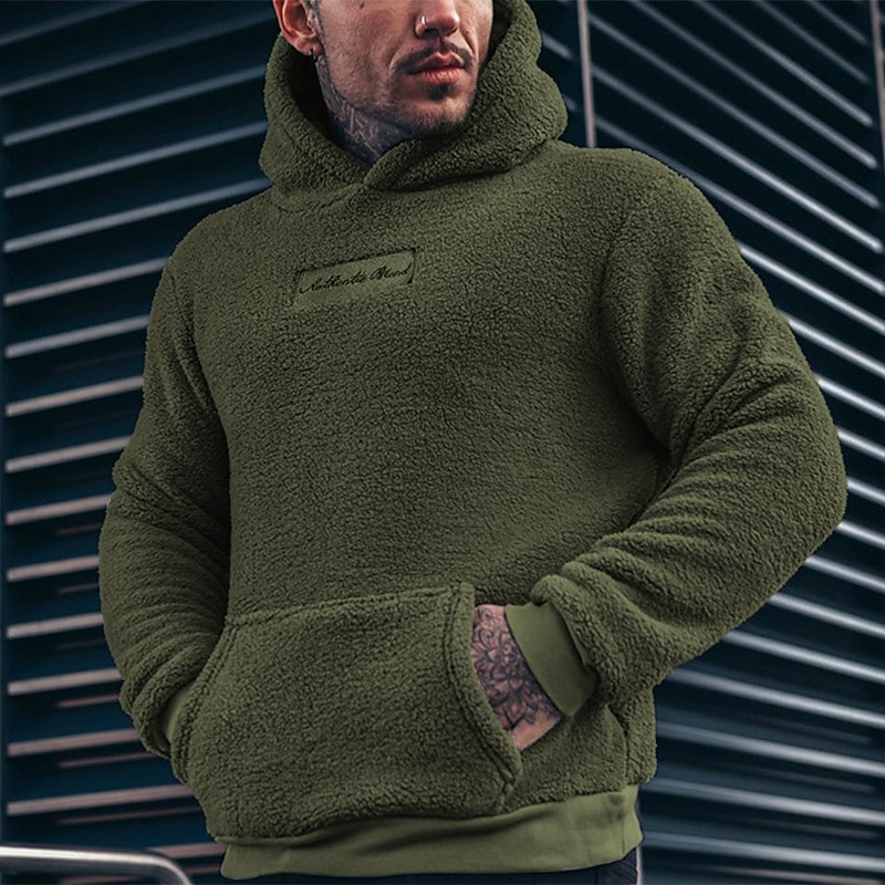 Men's Hoodie Black Blue Dark Green Green Hooded Plain Sports & Outdoor Daily Sports Cotton Designer Casual Fall & Winter Clothing Apparel Hoodies Sweatshirts  Long Sleeve3