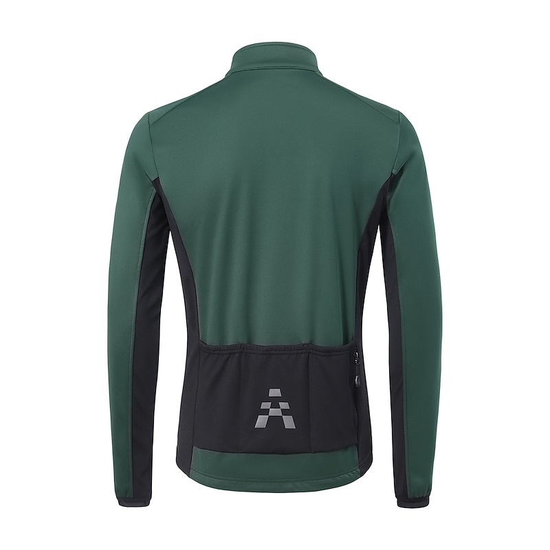 Arsuxeo Men's Cycling Jacket Windbreaker Fleece Jacket Winter Warm Moisture Wicking Breathability Back Pocket Bike Jacket Tracksuit Mountain Bike MTB Road Bike Cycling City Bike Cycling Black Dark3