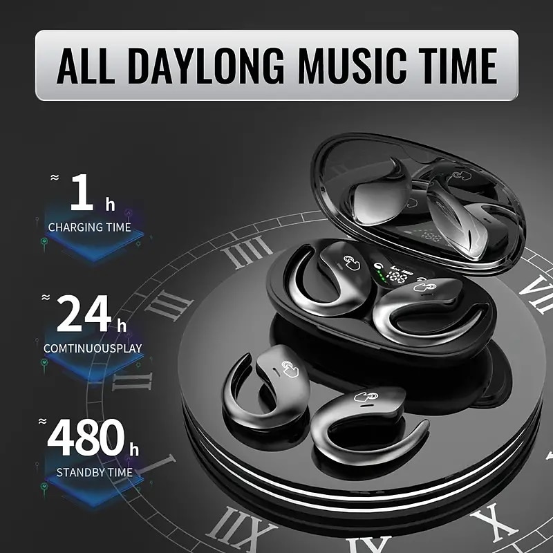 Earless Wireless Bone-conduction Headphones Wireless Wireless Long-term Pain Can Not Shake Off The Stereo Effects Extremely Heavy Bass For Ios Android Phone General3