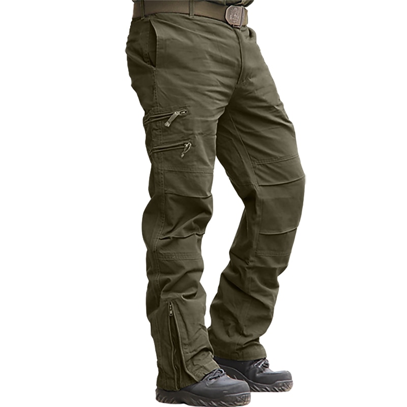 Men's Cargo Pants Tactical Pants Zip Leg Plain Comfort Breathable Camping & Hiking Workout Black Army Green