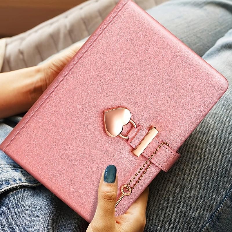 B6 Heart Lock Journal - Cute Heart-Shaped Lock, Perfect Festival Gift for Writing and Journaling
