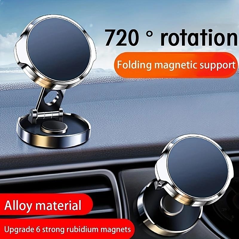 720° Rotating Magnetic Car Phone Holder Foldable Universal Stand For IPhone GPS