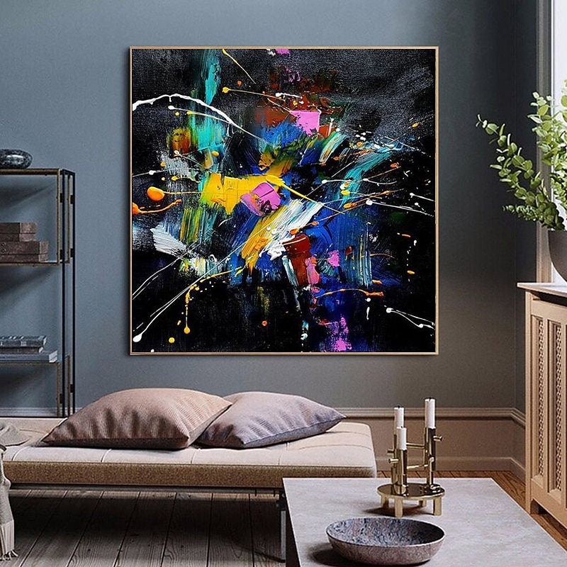 Handmade Oil Painting Canvas Acrylic Wall Art Decoration Modern Abstract Colours Burst Into Bloom for Home Decor Rolled Frameless Unstretched Painting