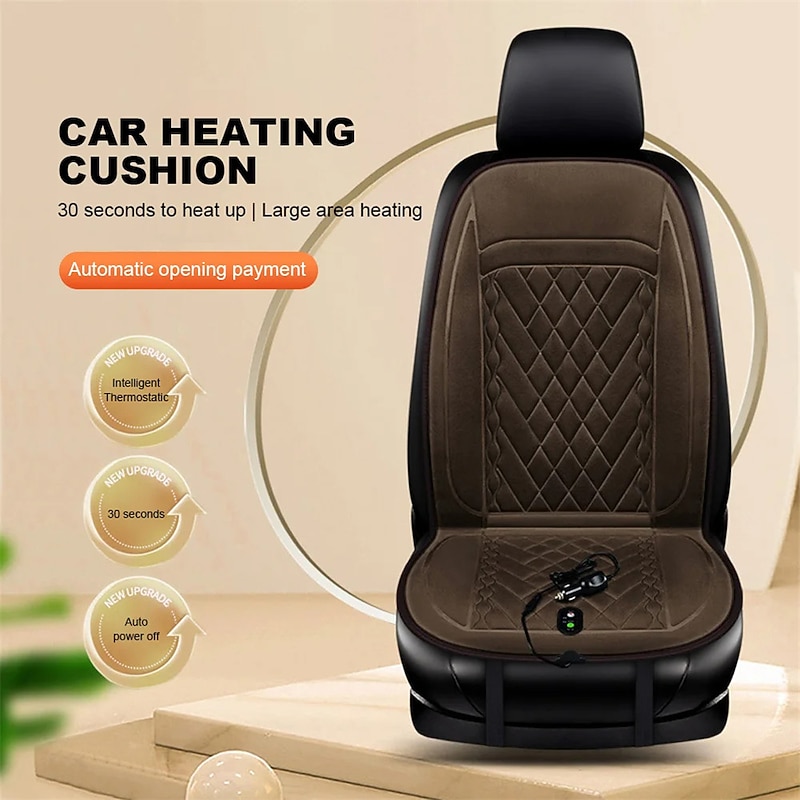 Heated Car Seat Cover 12V/24V Heated Car Seat Cushion 3 Gear Adjustable 30s Quick Heating Pads Car Seat Heater Winter Warmer Auto Seat Heating Mat3