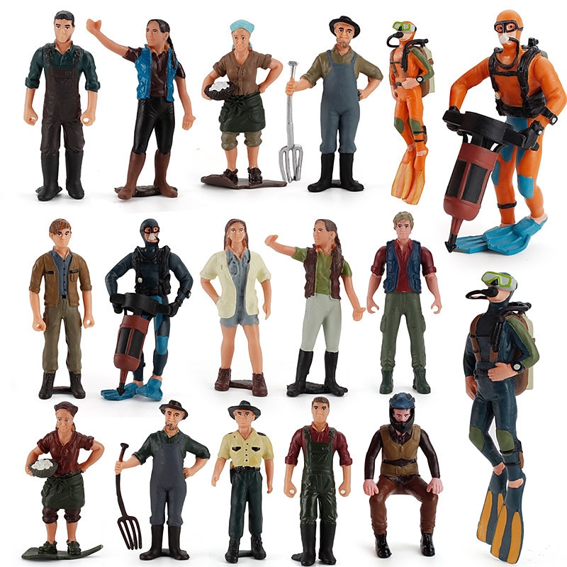 Simulated Desktop Sandbox Scene Character Decorations Farmwomen Repairmen Breeders Veterinarians Multiple Professional Sets And Figurines