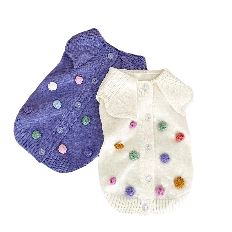 Dog Cat Sweater Jumper Cute Casual Winter Breathable Soft Washable Comfortable Outdoor Casual Daily Dog Clothing for Bichon Frise Pomeranian Baby Pet Papillon Small2