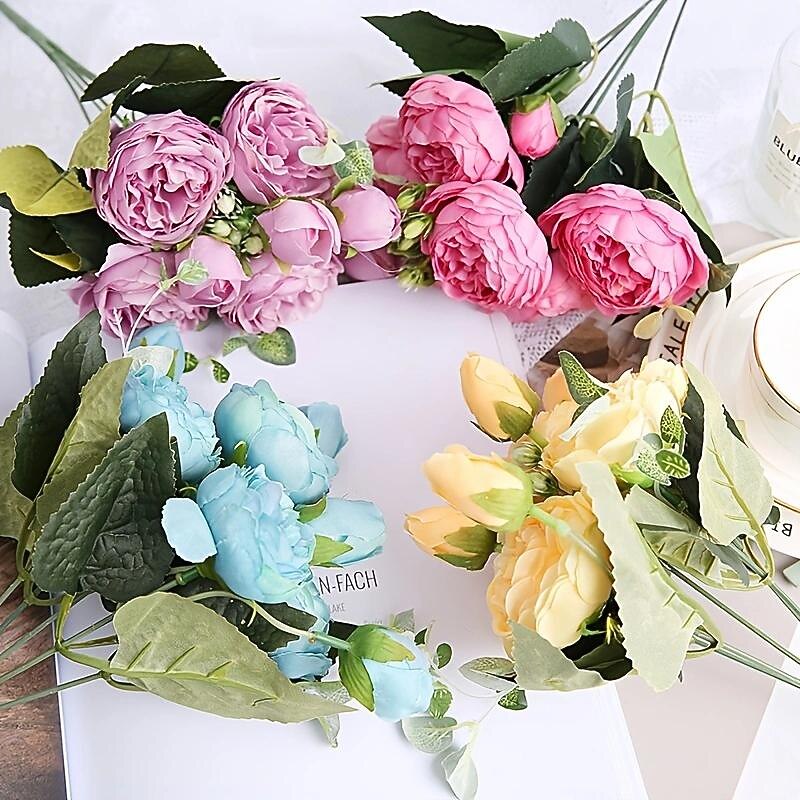 1pc Artificial Flower Stem, Silk Peony, Artificial Flowers Bouquet, Fake Flowers For Home Wedding Decoration Mother's Day Gifts Birthday Gifts3