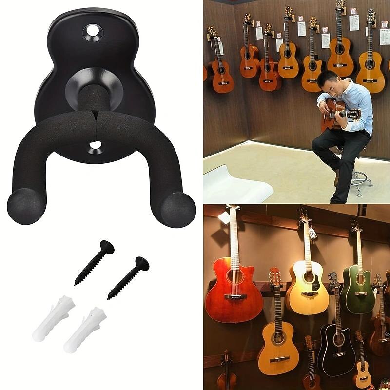 2Pack Guitar Hangers, Metal Wall Mounted Guitar Hook For Folk Music, Bass, Electric Guitar, Classical Guitar2