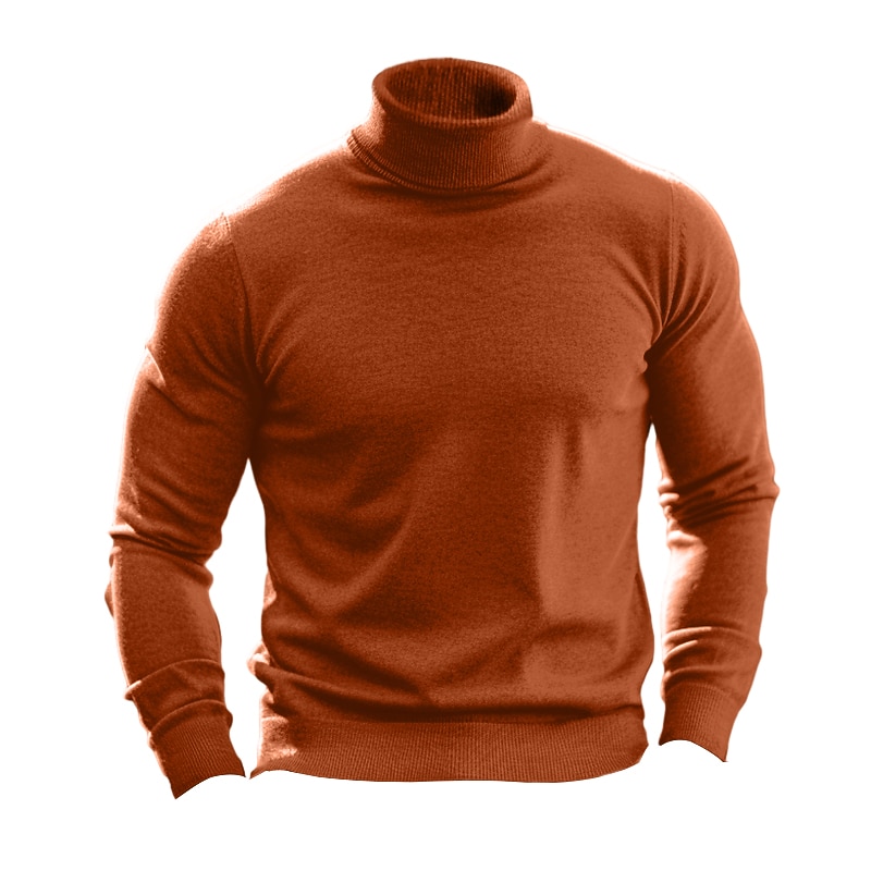 Men's Turtleneck Sweater Pullover Sweater Jumper Knit Sweater Mens Turtle Neck Jumper Ribbed Knit Regular Tops Knitted Basic Plain Turtleneck Keep Warm Modern Contemporary Daily Wear Going out4