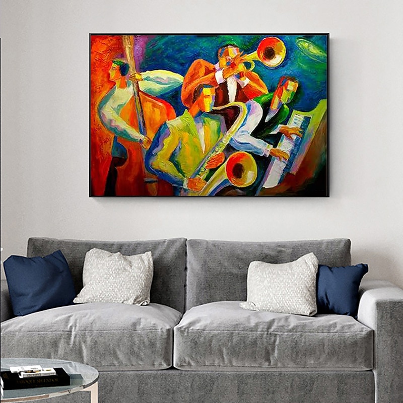 Handmade Oil Painting Canvas Wall Art Decoration Famous Figure Abstract Music Concert for Home Decor Rolled Frameless Unstretched Painting2