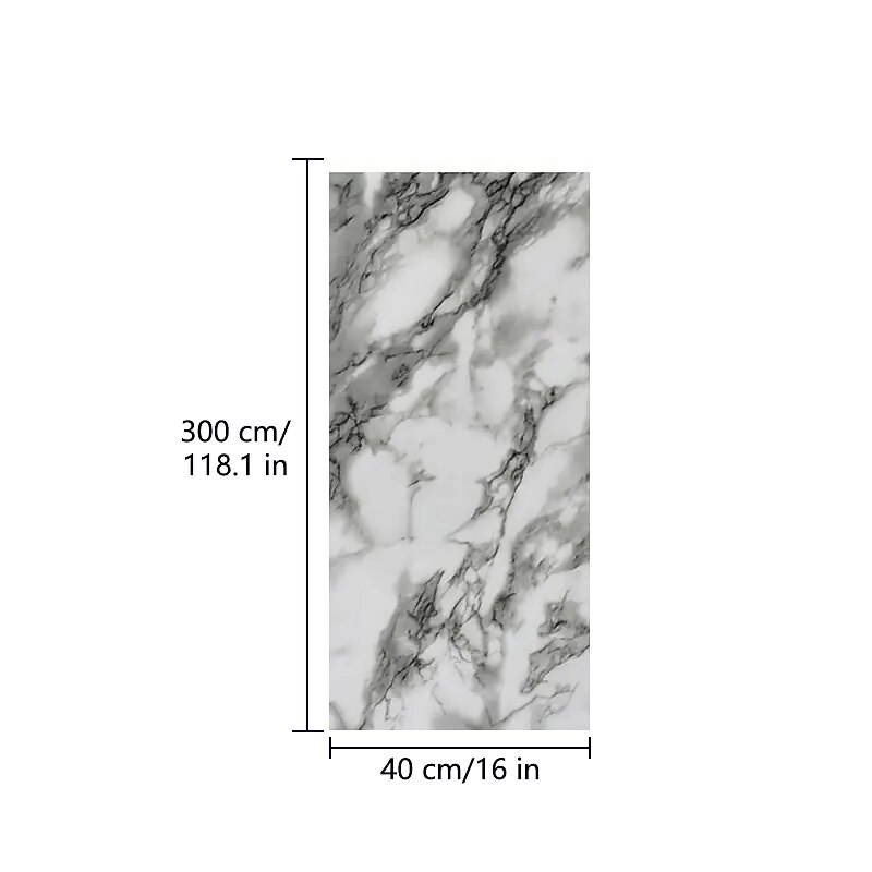 Cool Wallpapers 1 Roll White Black Marble, Oilproof High Temperature Resistant Peel And Stick, Waterproof, Easily Removable Self-Adhesive Film Covering Kitchen Countertop Cabinet Shelf Liner2