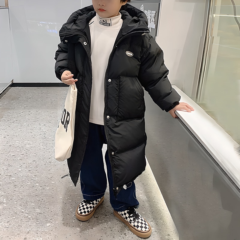 Kids Girls' Down Coat Puffer Jacket Kids Puffer Jacket Fashion Outdoor Cotton Coat Outerwear 2-12 Years Fall Black Rose Red2