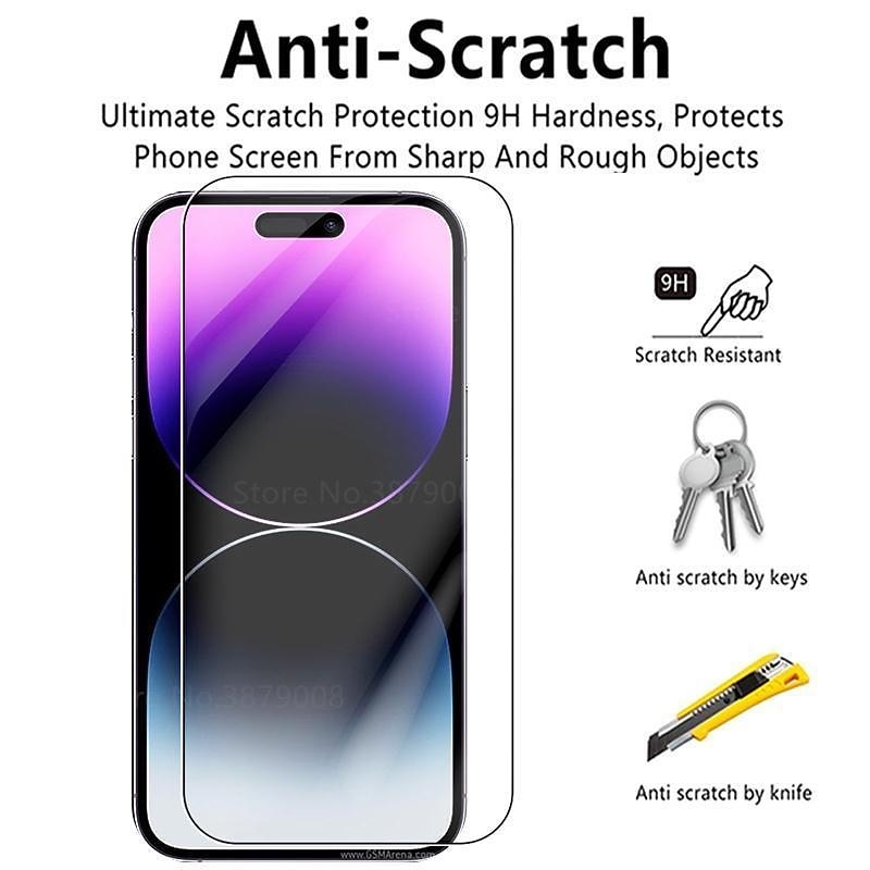 5 pcs Screen Protector For Apple iPhone 16 iPhone 15 14 Pro Max Tempered Glass 9H Hardness Anti-Fingerprint High Definition Explosion Proof 3D Touch Compatible2
