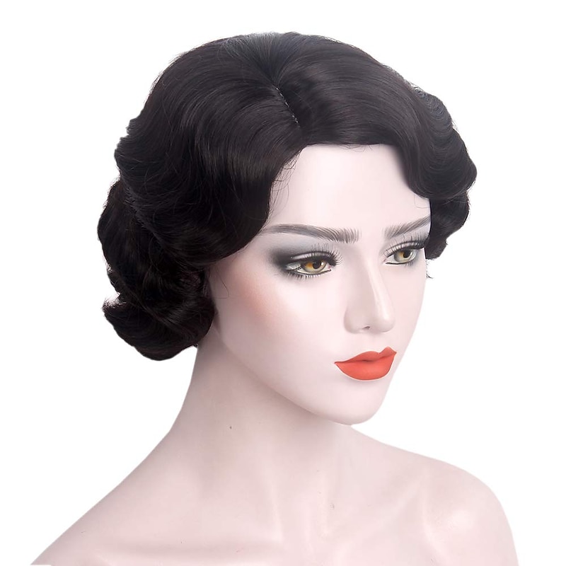Short Black 1920s Wig for Women Gatsby roaring 20s Finger Wave Party Wig Synthetic Full Vintage Wigs for Womens Lady Cosplay Costume Fancy Dress 1920 Flapper Wig Halloween Wigs3