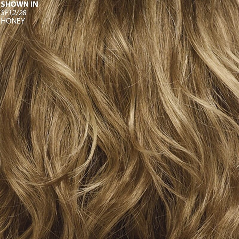 Rosalie Wig by Paula Young - Fabulous Mid-Length Wig with Swept Bang and Tousled Curls / Multi-Tonal Shades of Blonde, Silver, Brown and Red2