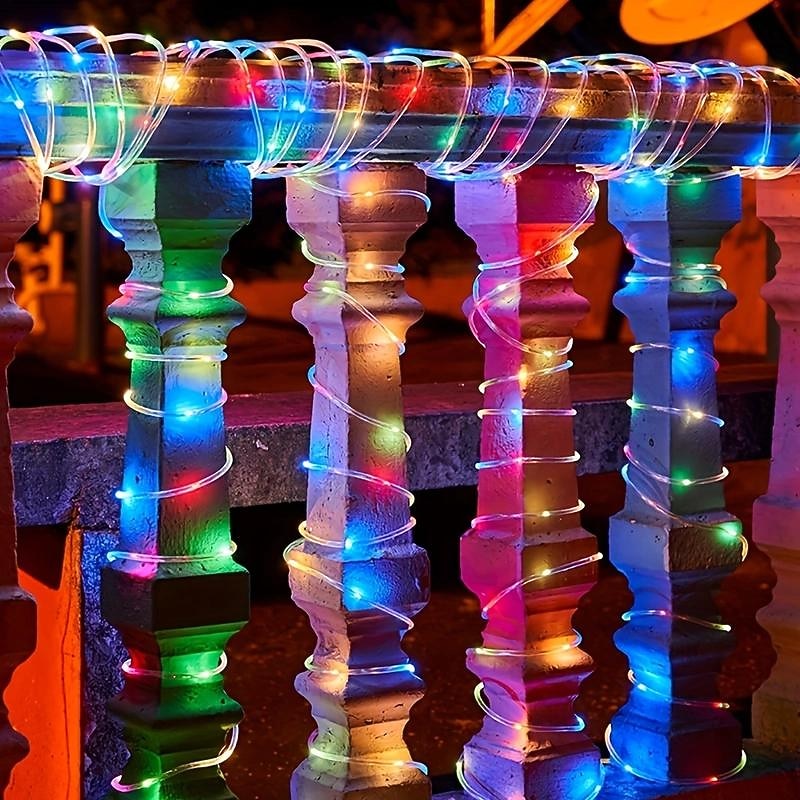 1 Pack Battery Box Tube String Lights, 8-mode Waterproof Outdoor LED String Lights, Warm White, Colored, White for Garden Decorative Lights, Weddings, Parties, Trees, Christmas, Holiday Decorative3