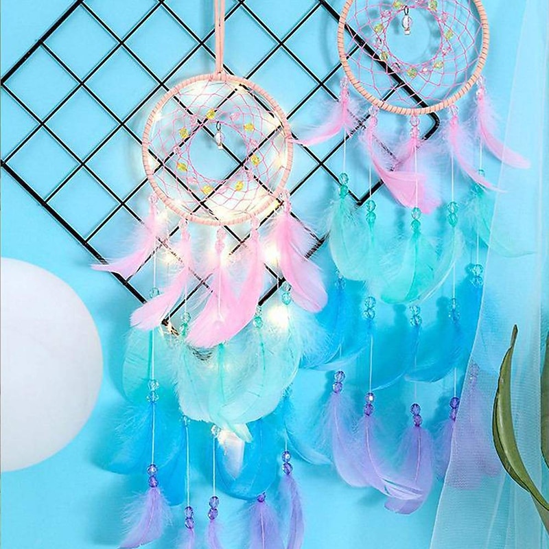 Dream Catcher Wall Decor Christmas for Girls Kids Adults Bedroom Room Wall Hanging Light Decoration Bohemian Home Balcony Decor Birthday Gift4