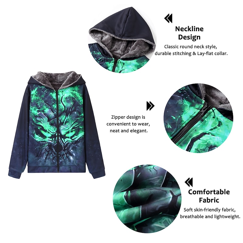 Men's Skull Graphic Prints Hoodie Hoodies Sweatshirt Designer Casual Long Sleeve Hooded Daily Sports Black Red Zipper Print Fall & Winter Designer2