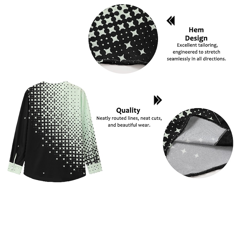 Men's Shirt Dress Shirt Geometric Pattern Outdoor Casual White Pink Blue Green Long Sleeve V Neck Summer Fall Clothing Apparel Print3