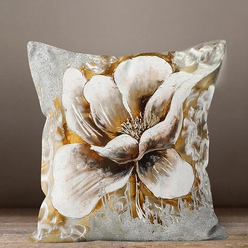 Blue Flower Double Side Pillow Cover 1PC Soft Decorative Square Cushion Case Pillowcase for Bedroom Livingroom Sofa Couch Chair3