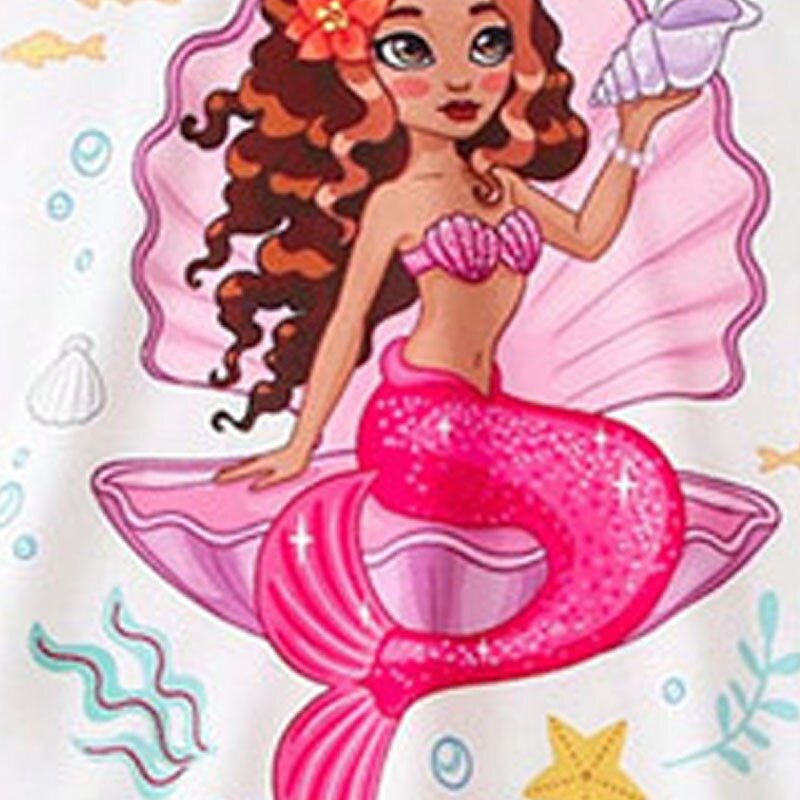 Girls' 3D Mermaid Sweatshirt & Legging Set Set Pink Long Sleeve 3D Print Fall Winter Active Fashion Daily Kids 4 years+ Crew Neck Outdoor Vacation Date Regular Fit3