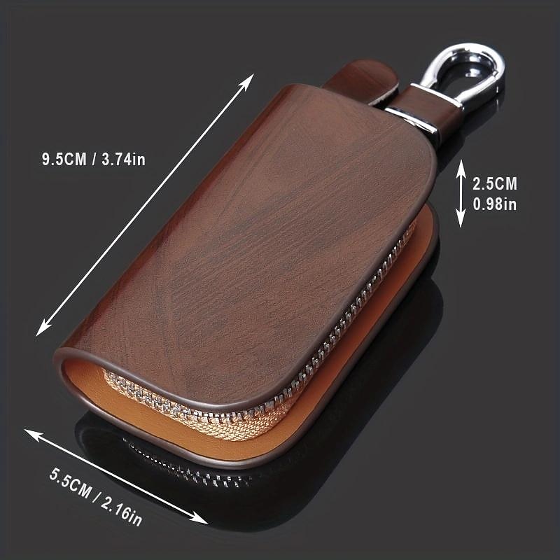 Premium Genuine Leather Remote Car Key Case - Key Fob Protector and Keychain Holder with Zipper Bag for Car Accessories3